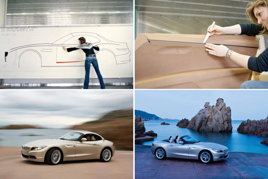 Juliane Blasi and Nadya Arnaout working on the BMW Z4 design