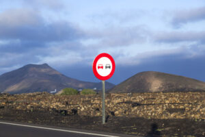 No passing sign - Canary Islands